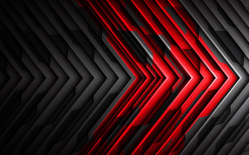 black and red abstraction, high-tech background, creative background, art, black and red lines, HD wallpaper