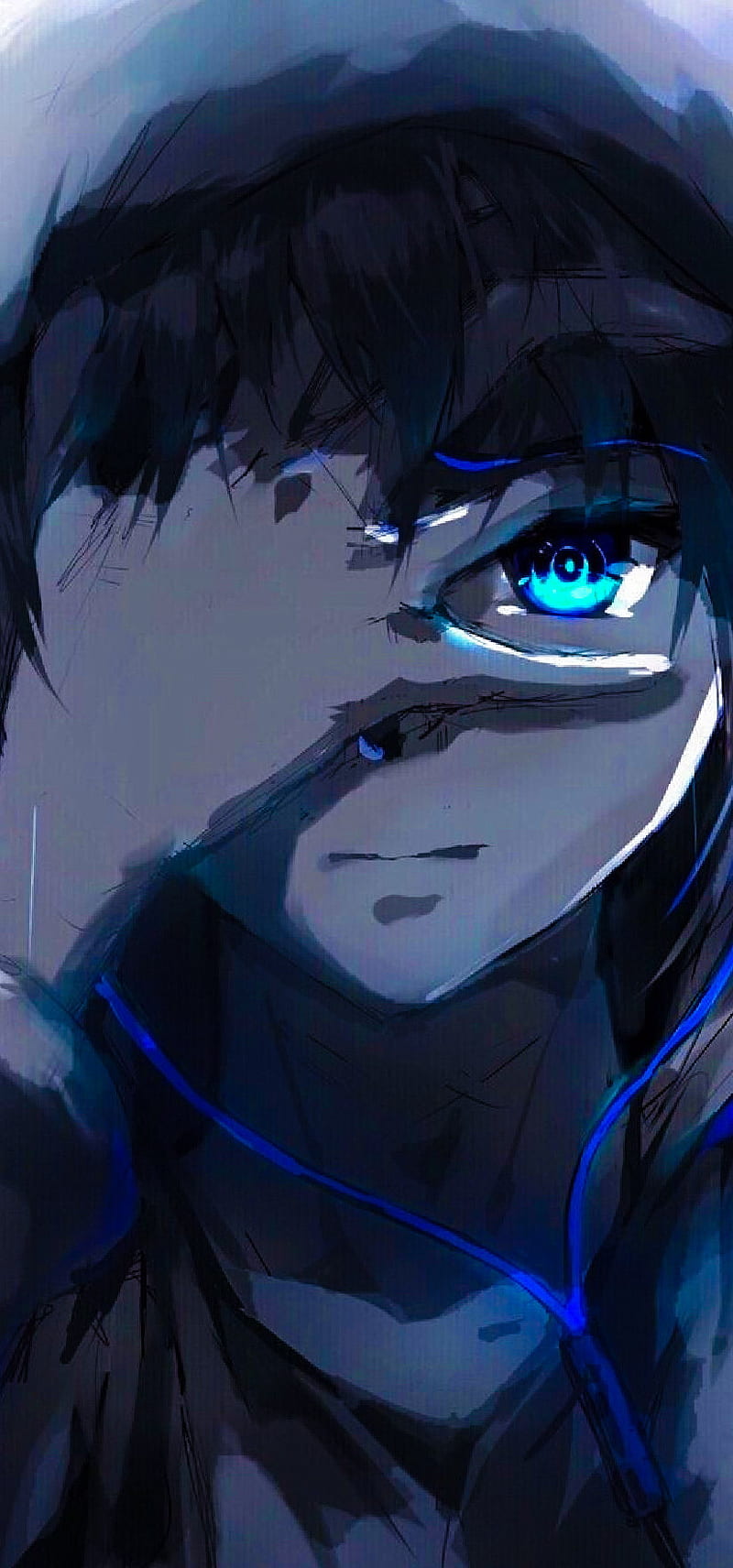 Animr, hombre anime, mandíbula, iris, azules, Fondo de pantalla de teléfono  HD | Peakpx