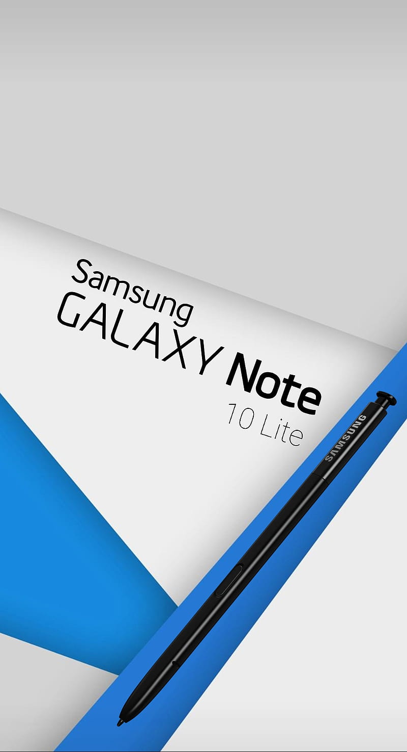 Galaxy Note 10 lite, 10 lite, blue, logo, note, samsung, white, HD phone wallpaper