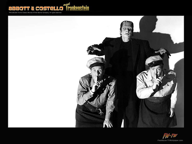 Abbot and Costello, frankenstien, comedy, monster, team, HD wallpaper