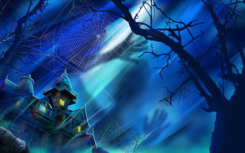 Scary castle-Halloween Illustration Design, HD wallpaper