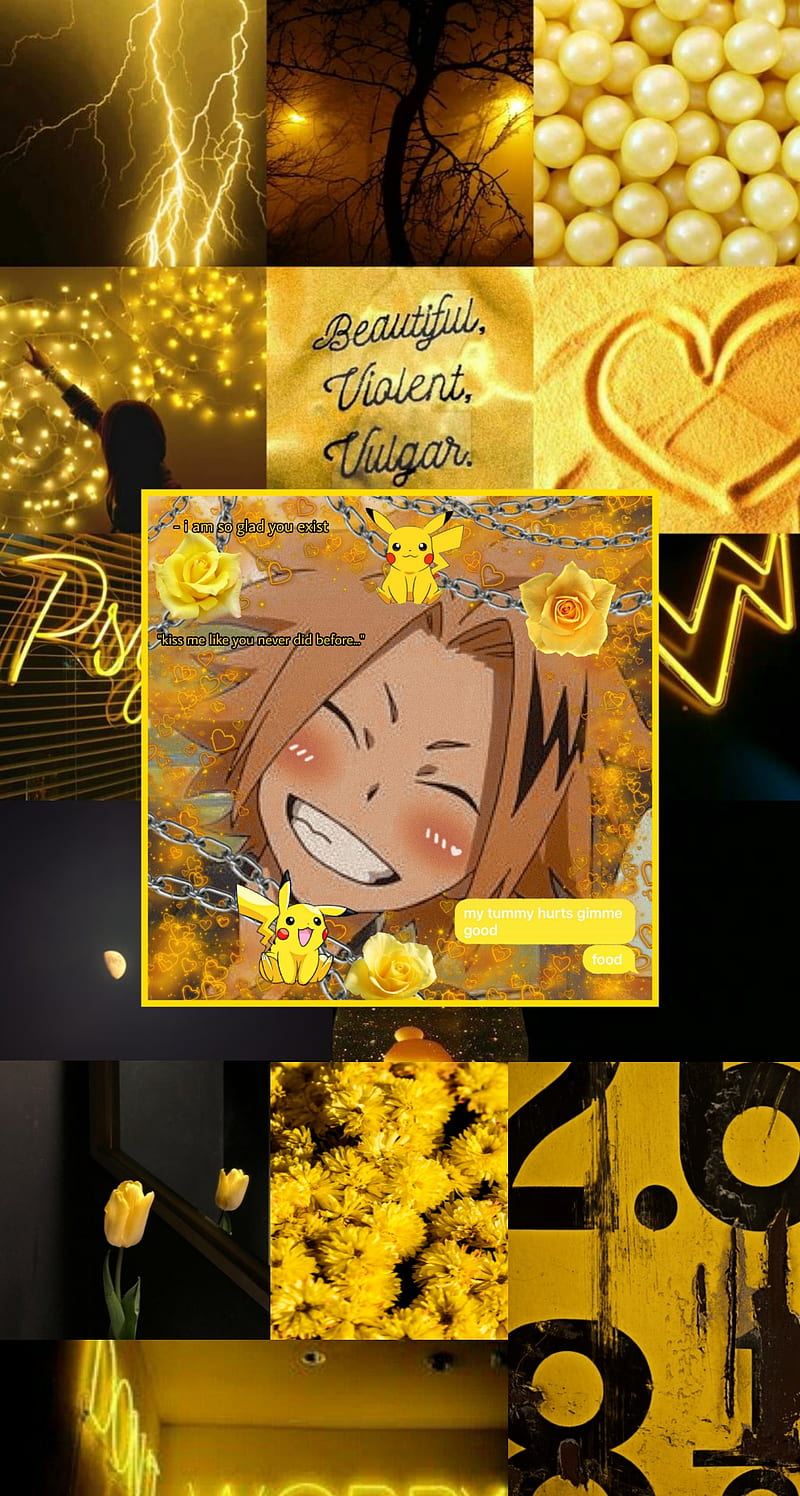 Denki kaminari aesthetic anime husbando mha yellow HD phone wallpaper   Peakpx