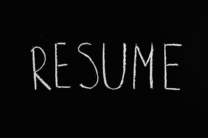 Resume Lettering Text on Black Background, HD wallpaper