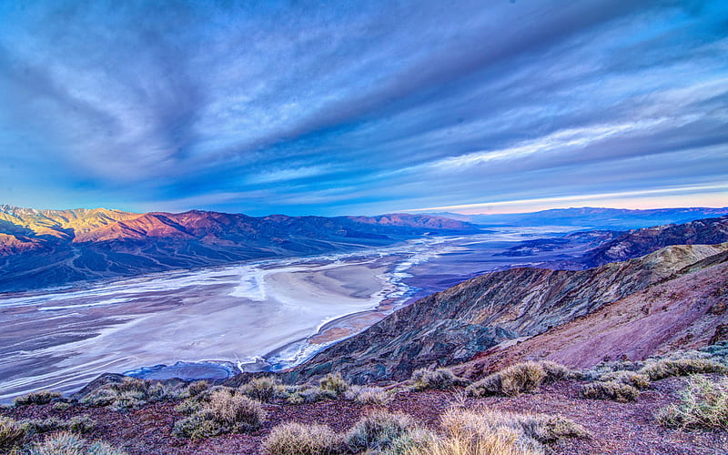 Dante's View, Death Valley NP, California, clouds, sky, usa, landscape, HD wallpaper