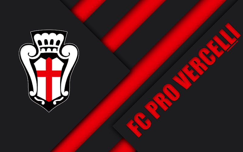 Pro Vercelli FC material design, logo, red white abstraction, emblem, Italian football club, Vercelli, Piedmont, Italy, Serie B, HD wallpaper