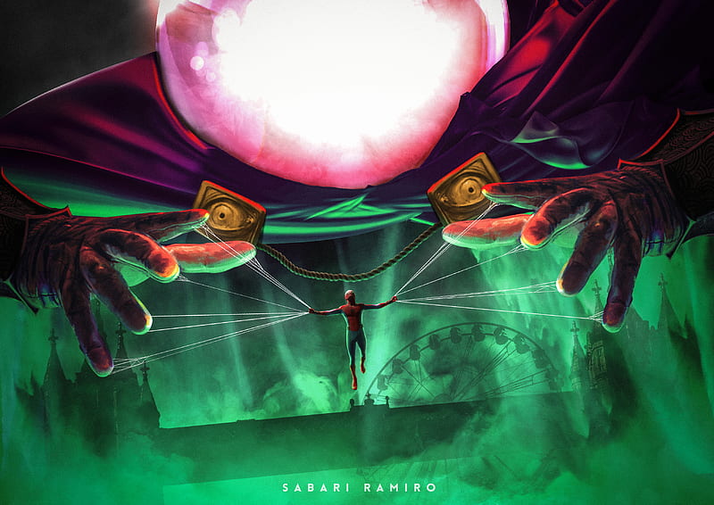 Spider Man Far From Home And Mysterio Art, spiderman-far-from-home, movies, 2019-movies, superheroes, mysterio, spiderman, HD wallpaper