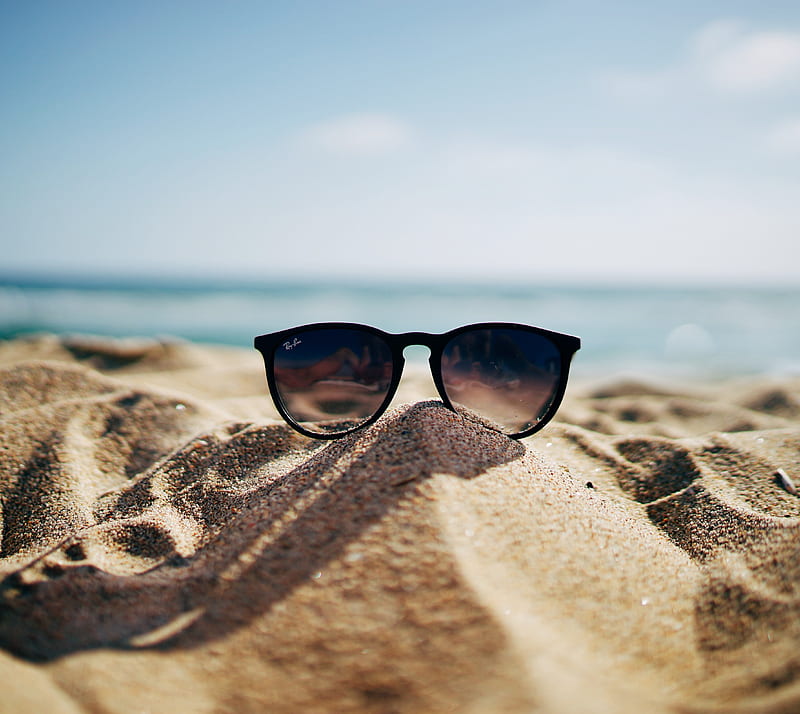 Glass, beach, holiday, sand, sun, HD wallpaper