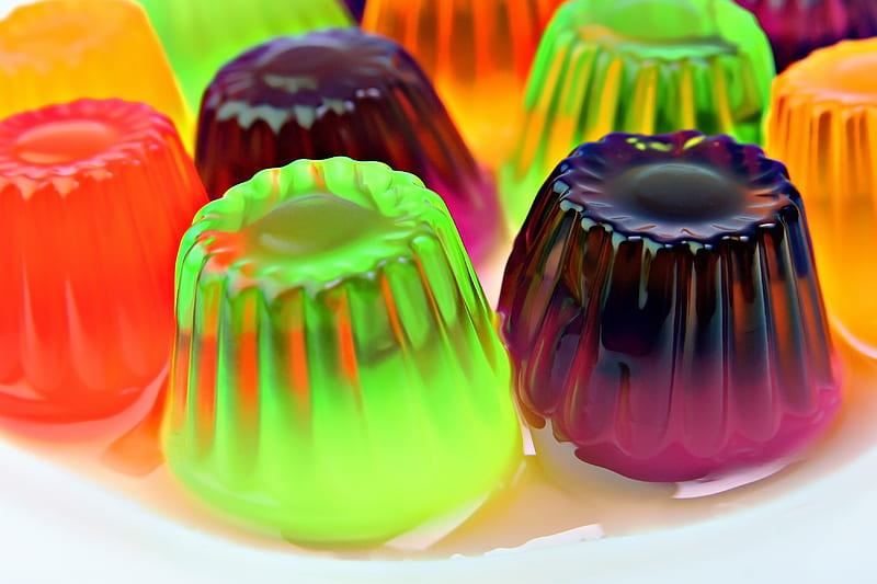 Fruit jellies, candy, jellies, colourful, sweets, macro, HD wallpaper