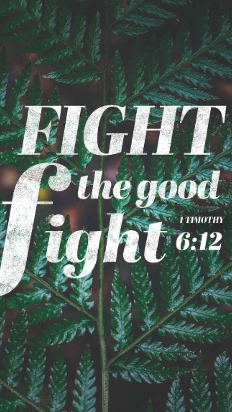 Timothy 6 12, bible, fight the good fight, god, religious, HD phone wallpaper