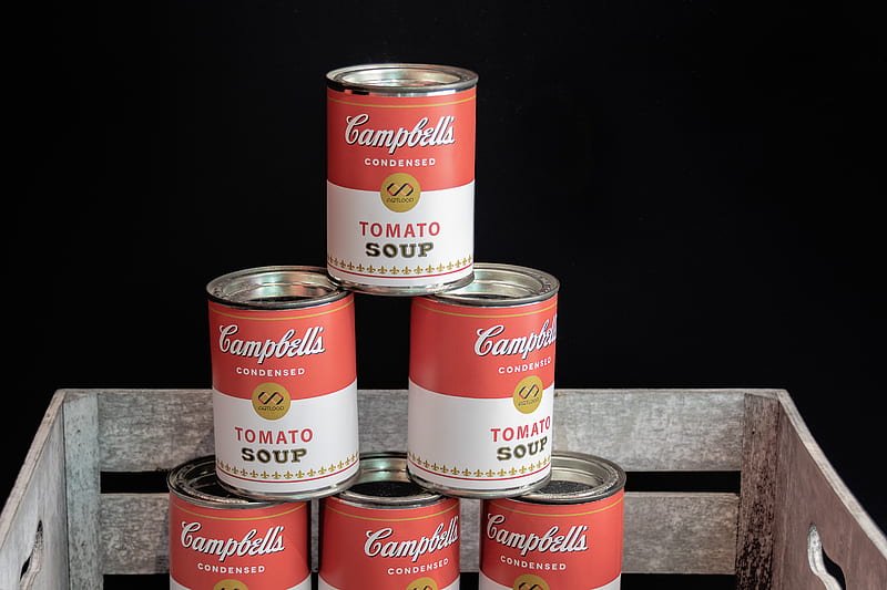 pile up of Campbell's tomato soup cans, HD wallpaper
