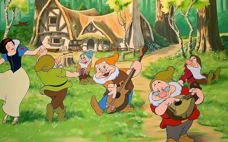 Snow White and the Seven Dwarfs-Anime design, HD wallpaper