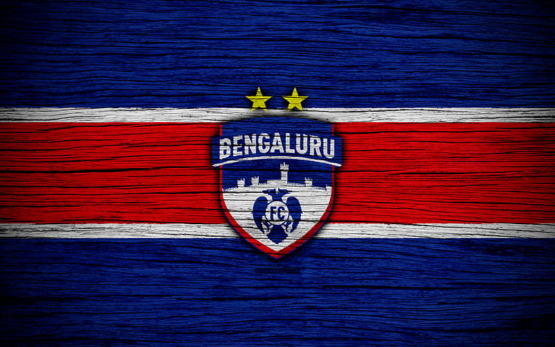 Bengaluru FC Indian Super League, soccer, India, football club, ISL, Bengaluru, wooden texture, FC Bengaluru, HD wallpaper