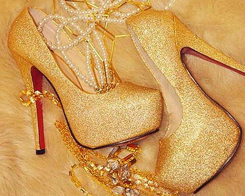 Golden Heels, Stilettos, shoe, gold, heels, HD wallpaper | Peakpx