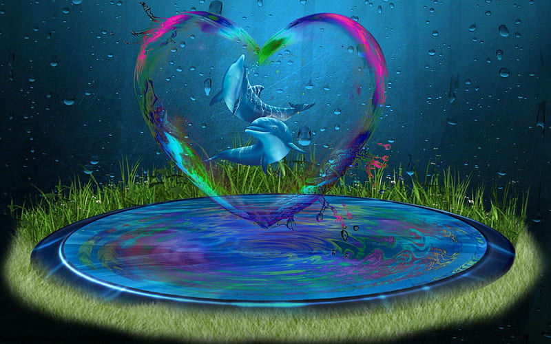 Dolphin Heart HD wallpaper  Pxfuel