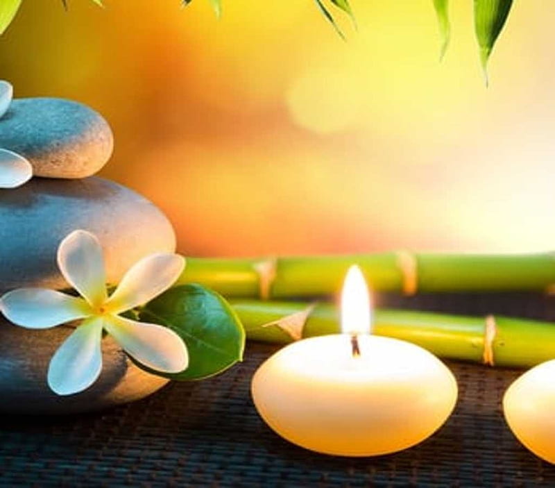 Spa treatment, Frangipani, Candles, Relax, Bamboo, HD wallpaper