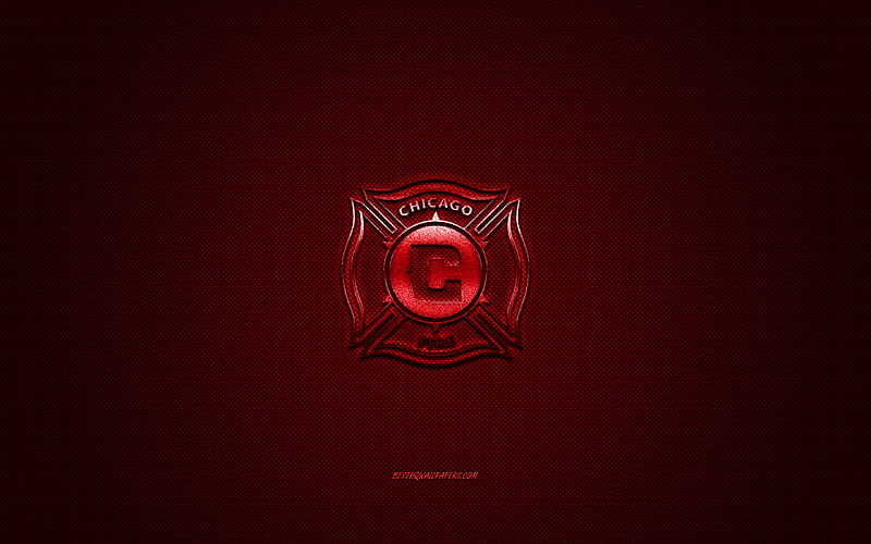 Chicago Fire, MLS, American soccer club, Major League Soccer, red logo, red carbon fiber background, football, Chicago, Illinois, USA, Chicago Fire logo, soccer, HD wallpaper
