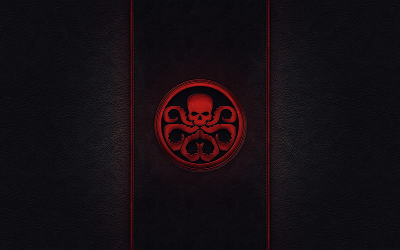 Hydra, red, skull, HD wallpaper