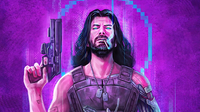 Johnny Silverhand Keanu Reeves Man Cyberpunk 2077, HD wallpaper