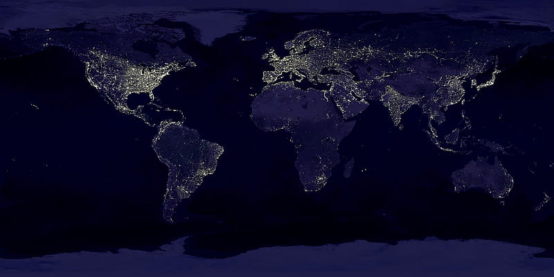 Earth-Night, world by night, world by light, HD wallpaper
