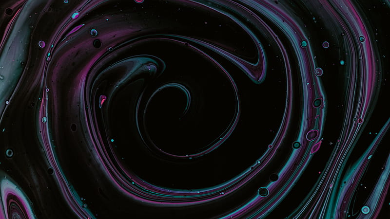 Liquid Paint Stains Black Purple Abstract, HD wallpaper