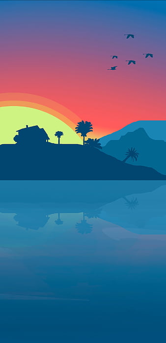 Sunset Windows 10 Wallpaper - Minimalistic 1366x768 Wallpapers in 2023