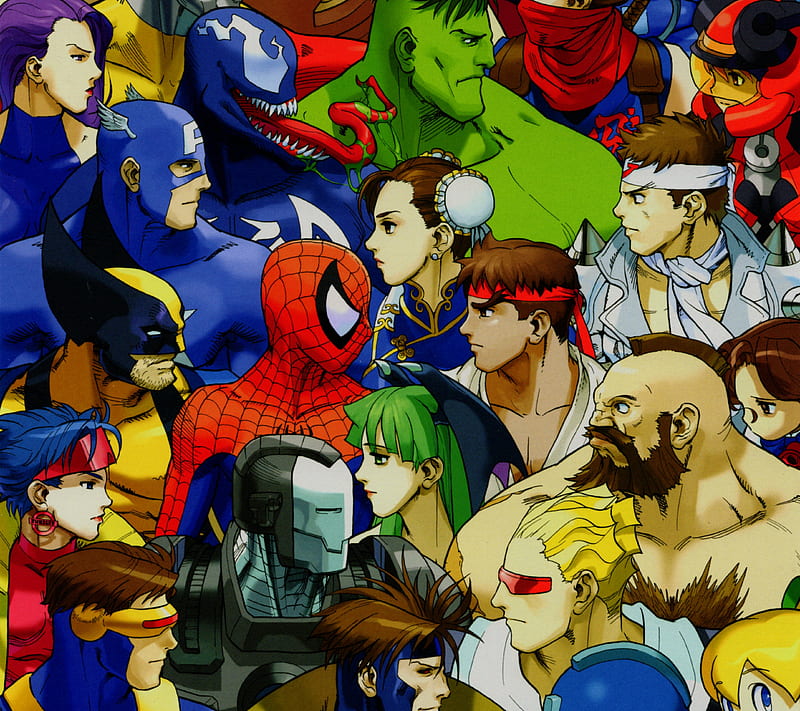 marvelvscapcom, capcom, comic, fight, games, heroe, marvel, vs, HD wallpaper