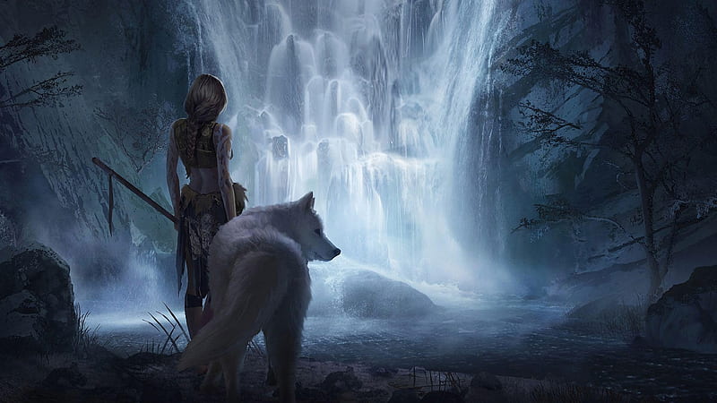 Wolf Girl , wolf, artist, artwork, digital-art, HD wallpaper