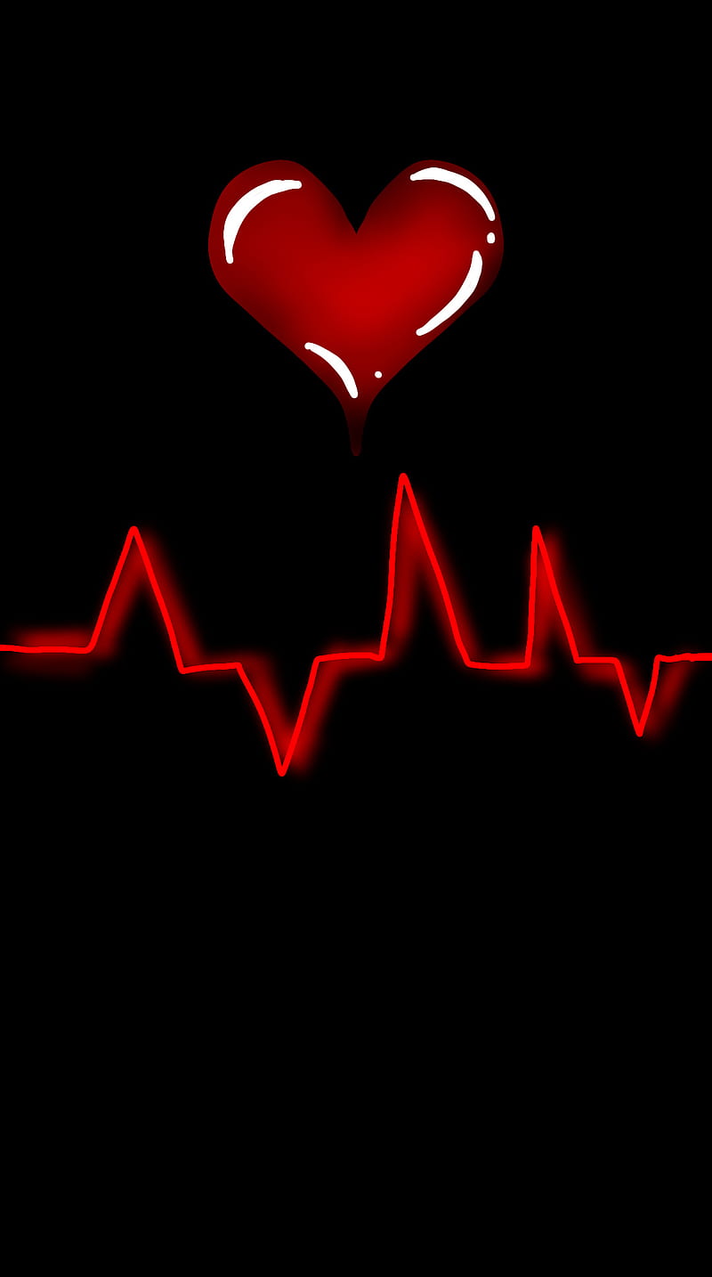 Heart Monitor, black, ejcreations, heart rate, love, neon, red, HD phone  wallpaper | Peakpx