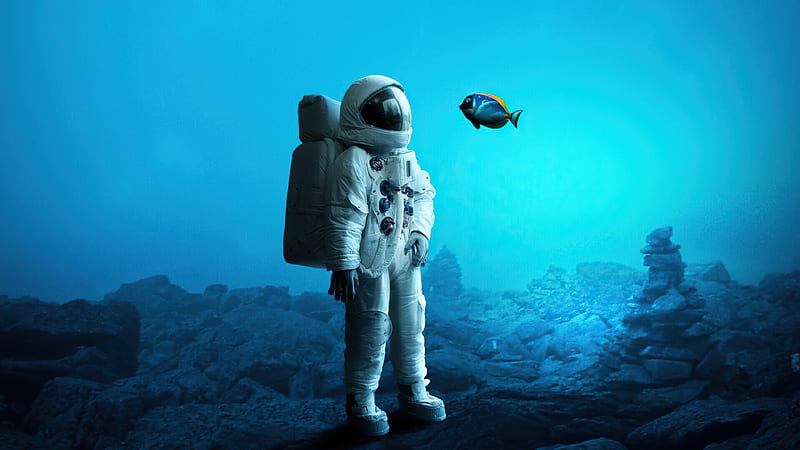 Astronaut In Ocean , astronaut, artist, artwork, digital-art, HD wallpaper