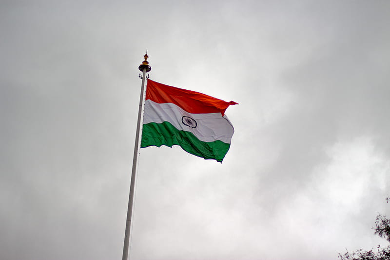 raised India flag, HD wallpaper