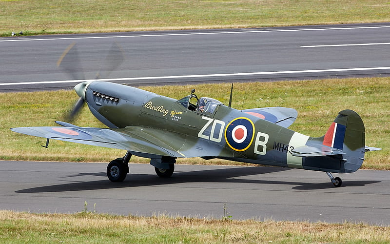 WW2 British Spitfire, military, aircraft, ww2, spitfire, HD wallpaper