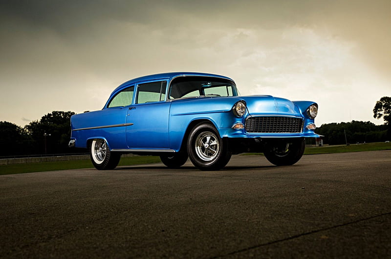 1955-Chevrolet, Classic, GM, 1955, Blue, HD wallpaper | Peakpx