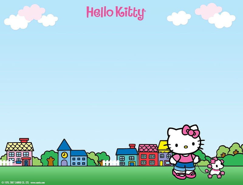 Hello Kitty hug, cute, hello kitty, anime, kitty, bear, hello, cat, HD  wallpaper