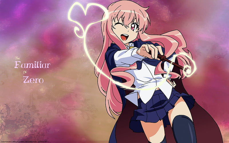 The Familiar of Zero, Louise, wand, anime, cape, wink, pink hair, HD  wallpaper | Peakpx