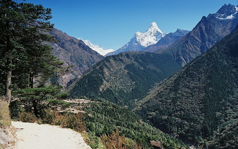 Mountain, mountainside, nice view, journey, HD wallpaper