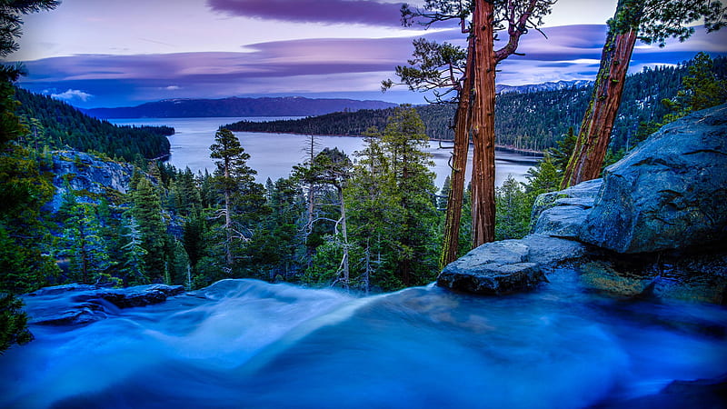 Eagle Falls Over Emerald Bay Lake Tahoe Nature, HD wallpaper