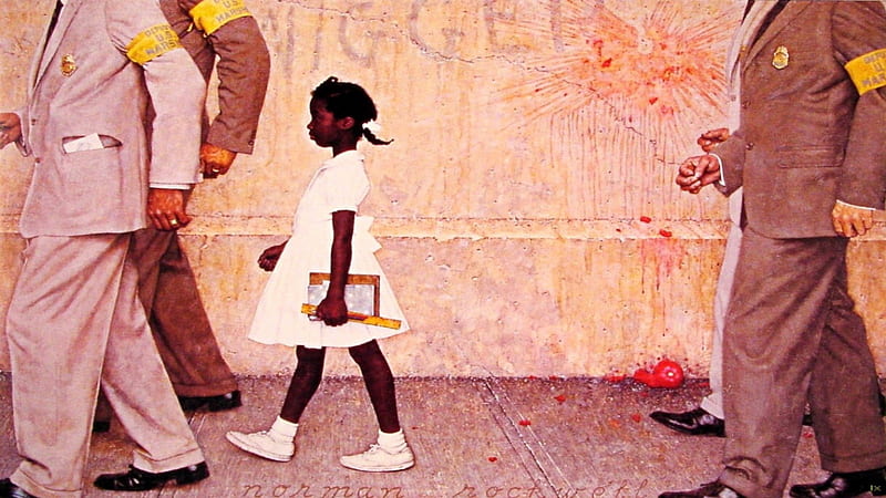 Norman Rockwell_the problem we all live with_1935, Art, Social, Modern, Protest, HD wallpaper