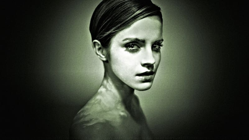 Emma Watson Glamour Portrait II, celebrities, glamour, actrice, people, portrait, black and white, emma watson, HD wallpaper