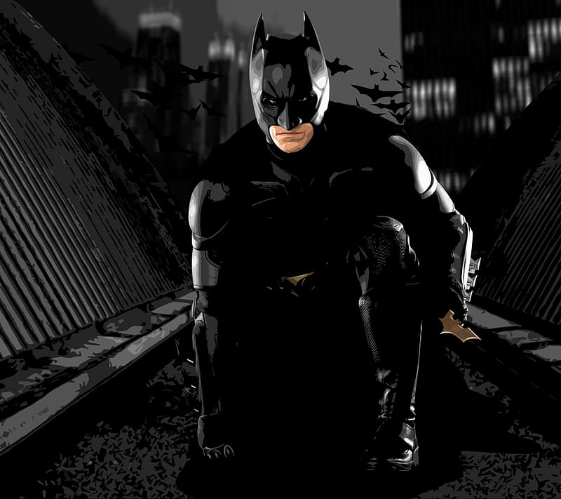 Batman Crouching, dark knight, HD wallpaper