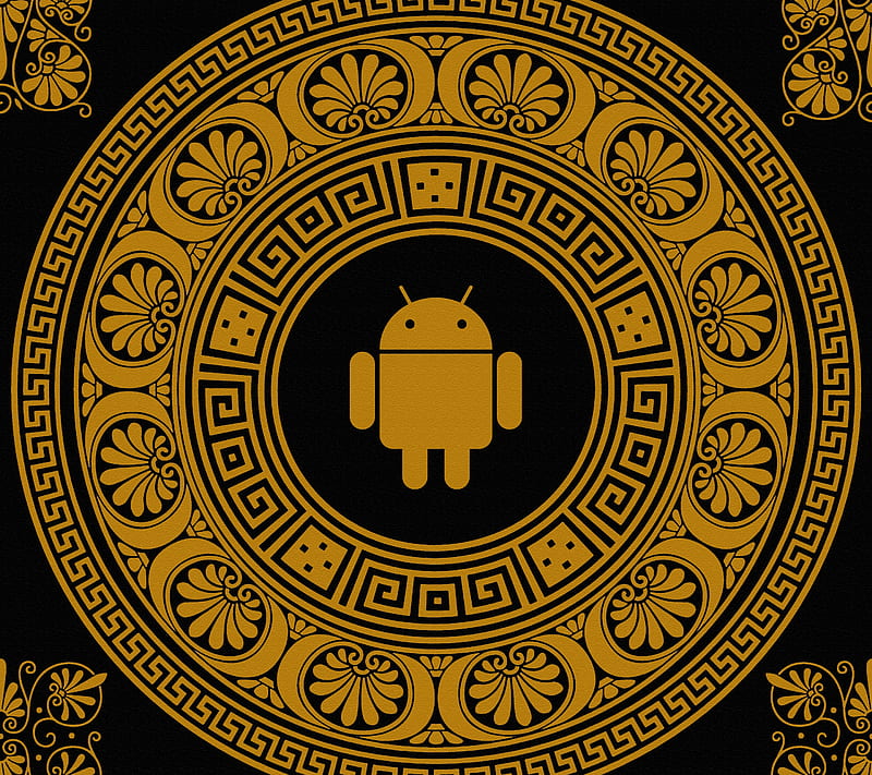 Ancient Android, art, google, greece, greek, pattern, robot, HD wallpaper