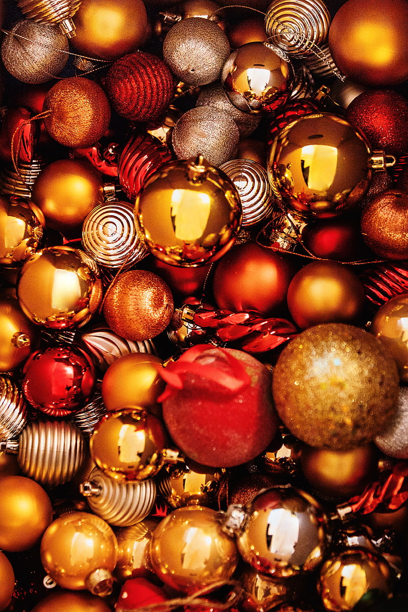 balls, decorations, new year, christmas, holiday, HD phone wallpaper