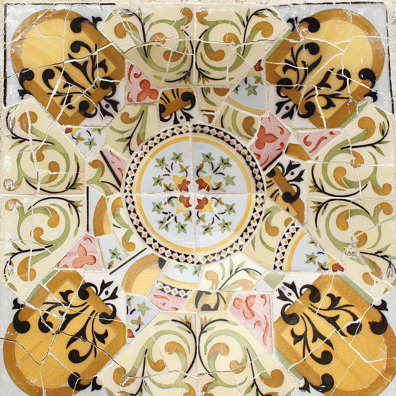 Gaudi Ceramics Iii, art, barcelona, gaudi ceramics, pfurman, texture, HD phone wallpaper