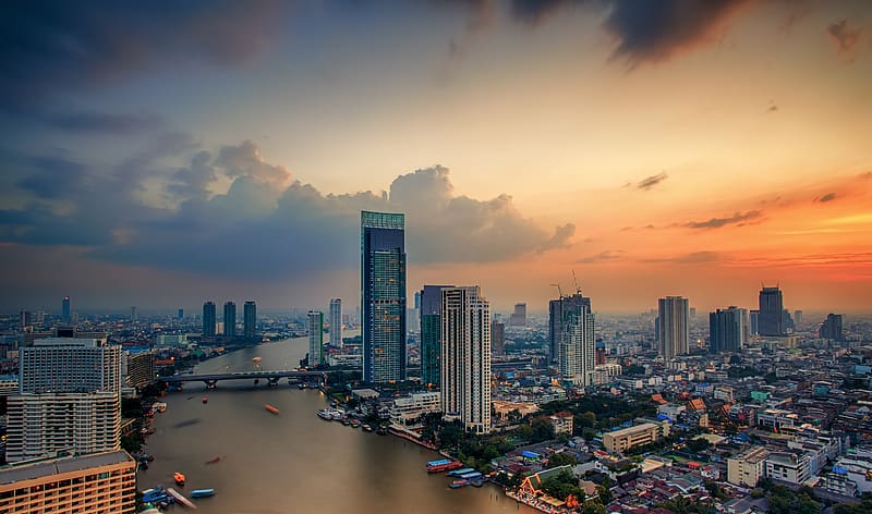 Cities, City, Building, Cityscape, Thailand, Bangkok, HD wallpaper