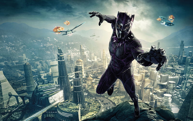Black Panther, 2018, poster, new movies, superhero, Chadwick Boseman, HD wallpaper