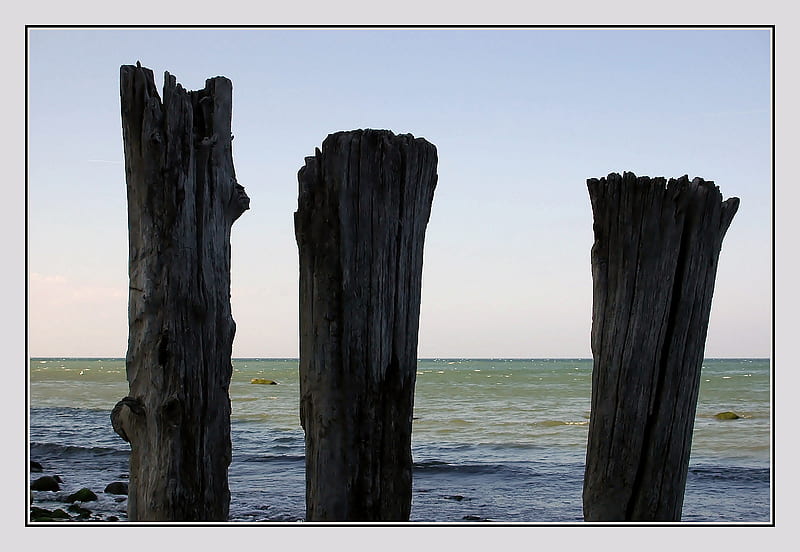trio, beach, germany, north sea, coast, HD wallpaper