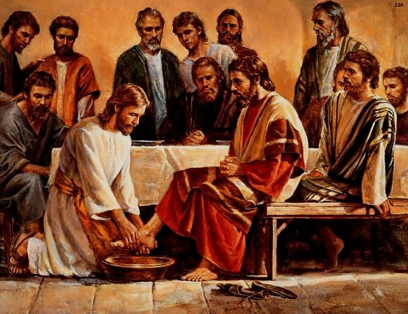 Jesus washes the feet of his disciples, christ, jesus, wash, gospel, love, HD wallpaper