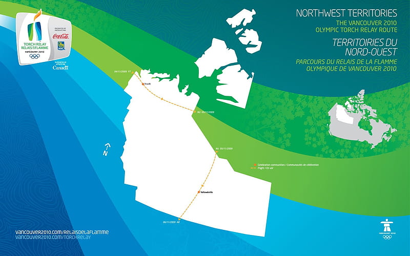2010 Olympic torch relay route in Northwest Territories, HD wallpaper