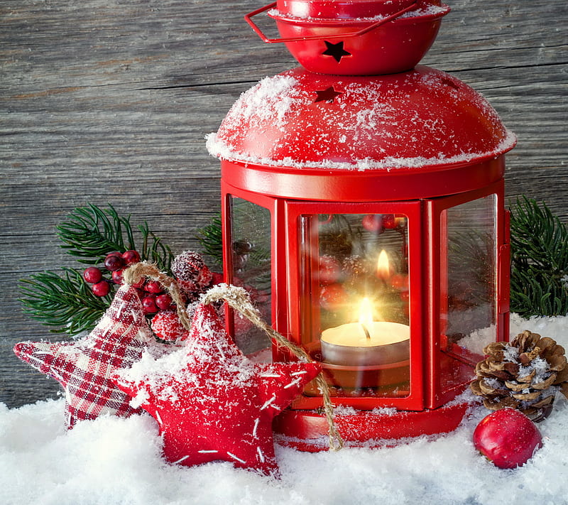Christmas Lantern, decoration, merry, snow, winter, HD wallpaper | Peakpx