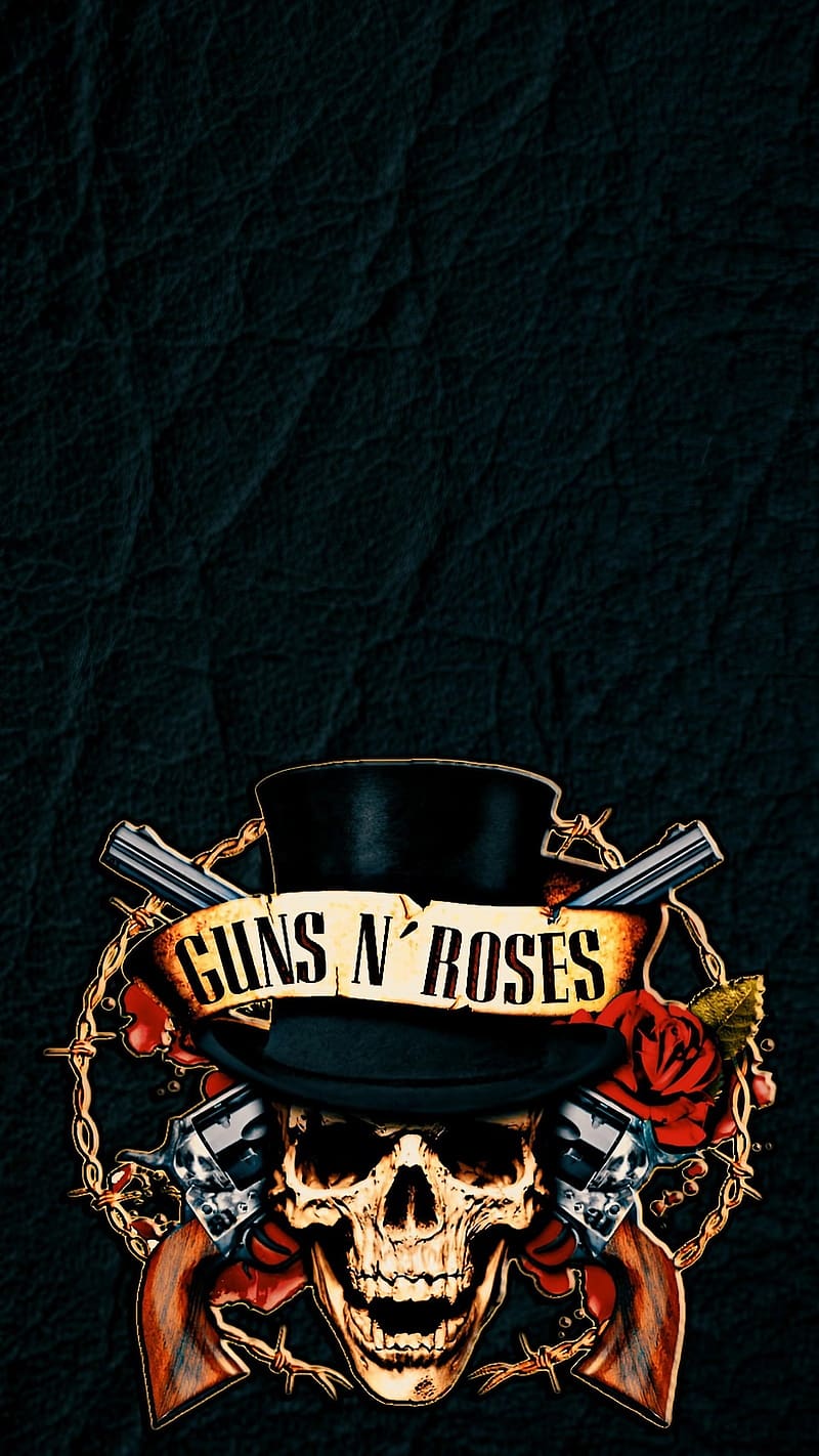 Guns N Roses, Skull Wearing Hat, rock band, HD phone wallpaper