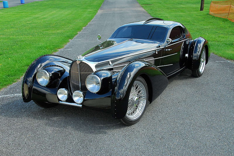 Vanvooren Bodied Bugatti Type 57 C, Bugatti, sleek, vintage, car, graph, HD wallpaper